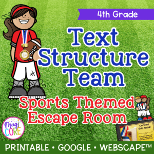 Nonfiction Text Structure Sports Escape Room & Webscape™ - 4th Grade
