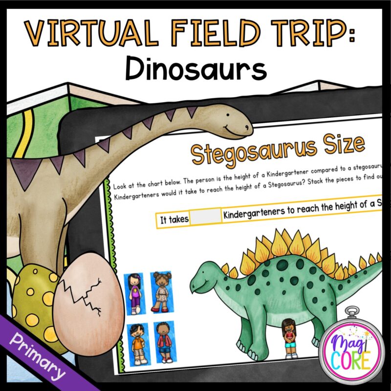 Virtual Field Trip to see Dinosaurs for 1st Grade in Google Slides & Seesaw Format