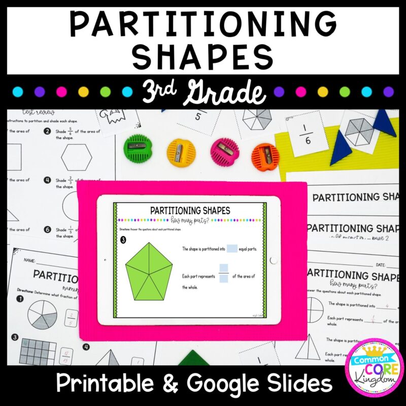 Partitioning Shapes Unit for Google Slides Distance Learning 3.GA.2