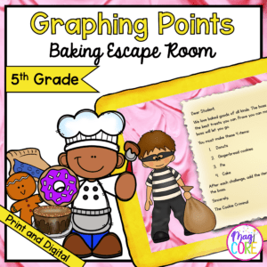 Graphing Points Baking Math Escape Room & Webscape™ - 5th Grade
