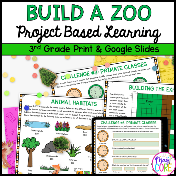 Build a Zoo Project Based Learning - 3rd Grade Math PBL