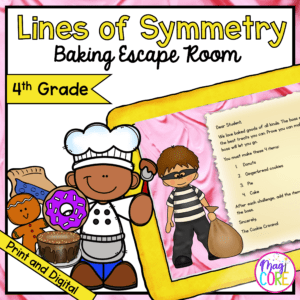 Lines of Symmetry Baking Math Escape Room & Webscape™ - 4th Grade