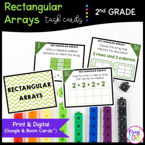 Rectangular Arrays - 2nd Grade Math Task Cards - Print & Digital - 2.OA.C.4