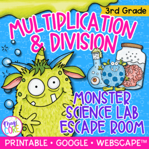 Monster Lab Multiplication & Division Escape Room & Webscape™ - 3rd Grade