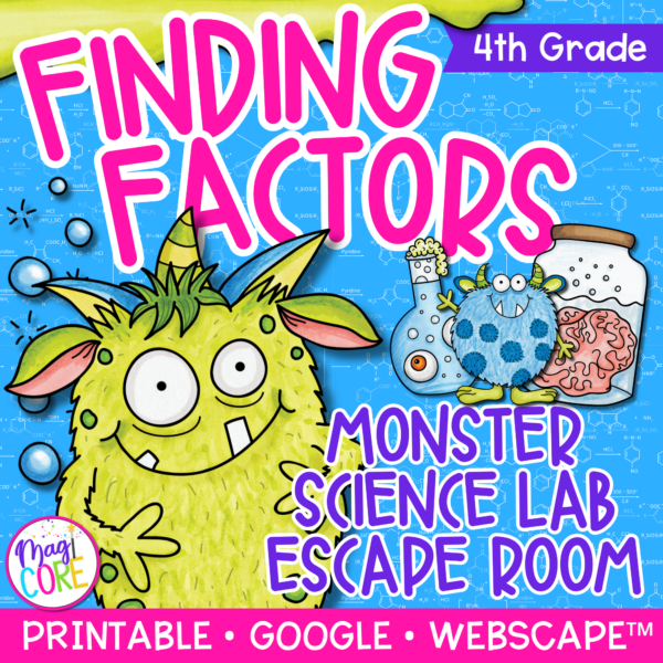 Monster Lab Factors & Multiples Escape Room & Webscape™ - 4th Grade