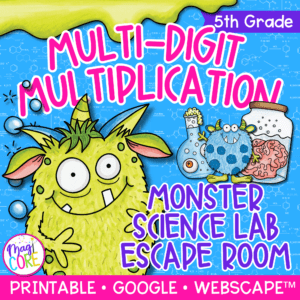 Monster Lab Multi-Digit Multiplication Escape Room & Webscape™ - 5th Grade
