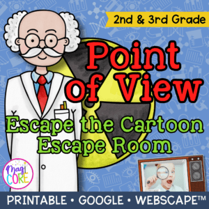 Point of View in Fiction Cartoon Escape Room & Webscape™ - 2nd & 3rd Grade