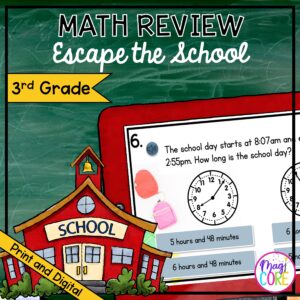 3rd Grade Math Escape Room & Webscape™ - Escape the School End of Year Theme