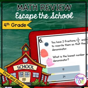 4th Grade Math Escape Room & Webscape™ - Escape the School End of Year Theme