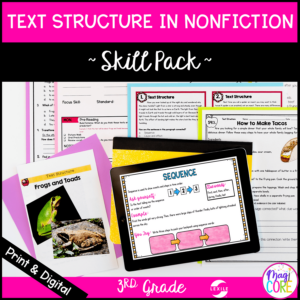 Text Structure Skill Pack Digital - RI.3.8 - Print & Digital
