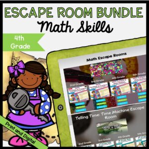 Math Escape Room GROWING Bundle - 4th Grade in Printable & Digital Format