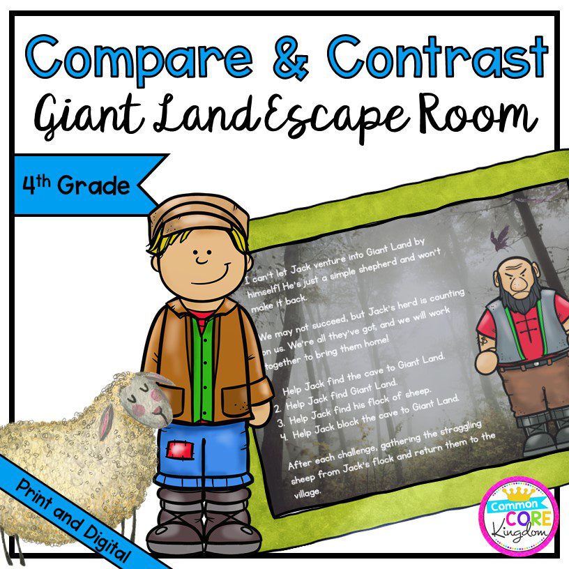 Compare & Contrast - Giant Land Escape Room for 4th Grade in Digital & Printable Format