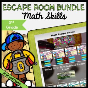Math Escape Room GROWING Bundle - 3rd Grade - Printable & Digital