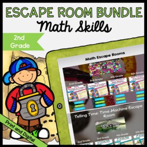Math Escape Room GROWING Bundle - 2nd Grade - Printable & Digital