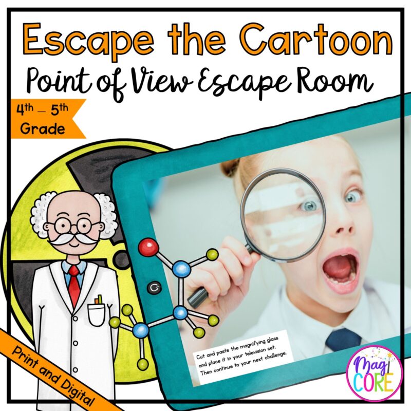 Escape the Cartoon Point of View Escape Room - 4th & 5th Grade - Digital & Printable