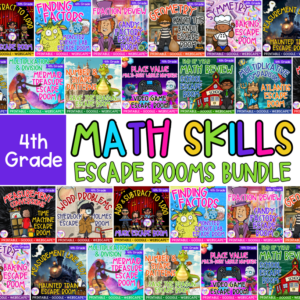 4th Grade Math Escape Room & Webscape Bundle - Printable & Digital Activities