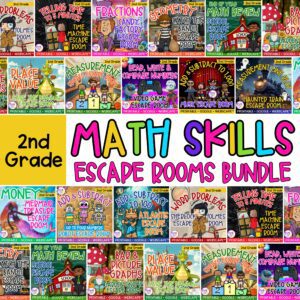 Math Escape Room Bundle - 2nd Grade - Printable & Digital
