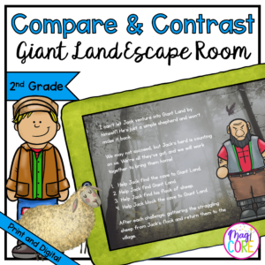 Compare & Contrast Fiction Giant Land Escape Room & Webscape™ - 2nd Grade