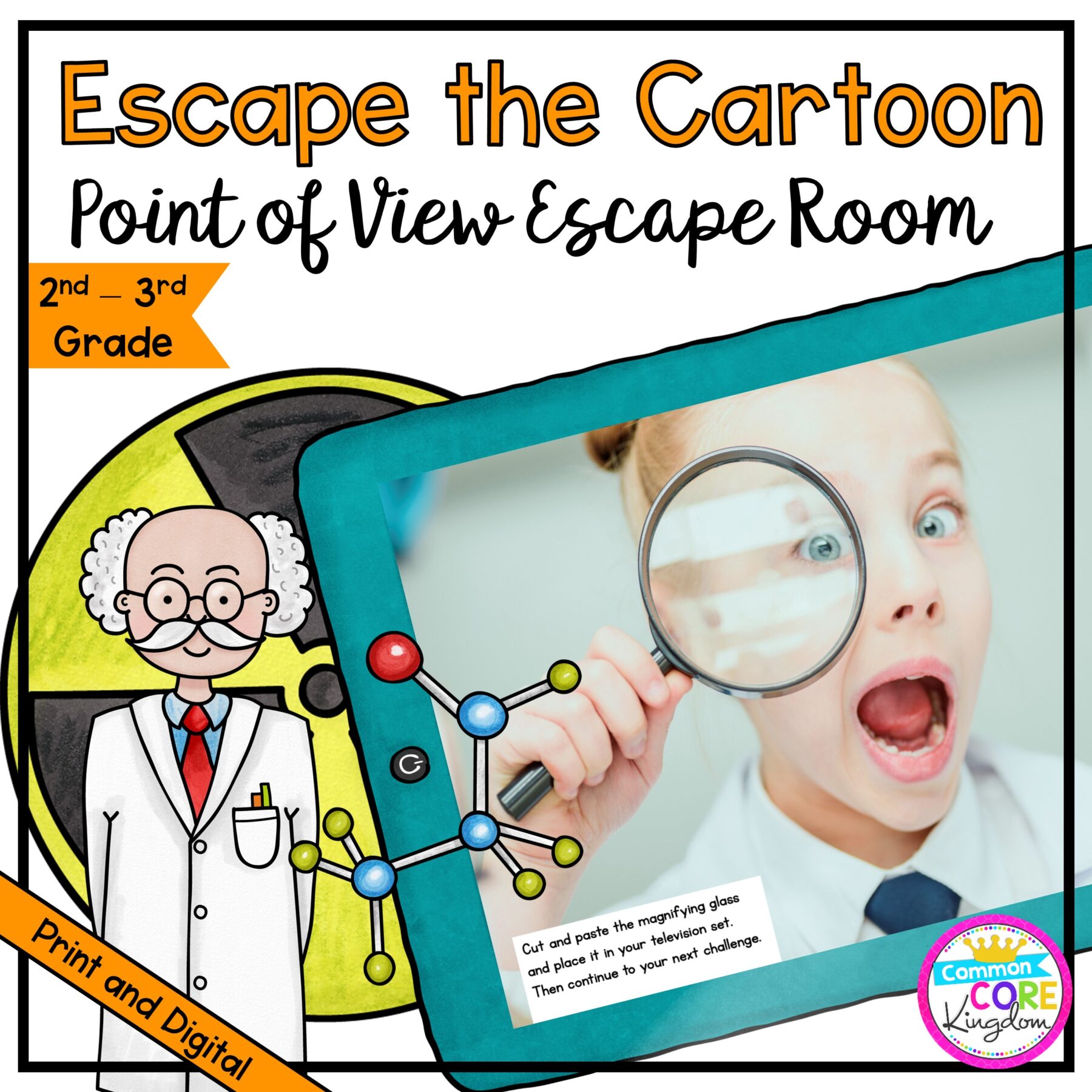 Escape the Cartoon Point of View Escape Room for 2nd & 3rd Grade in Digital & Printable Format