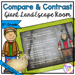 Compare & Contrast Fiction Giant Land Escape Room & Webscape™ - 5th Grade