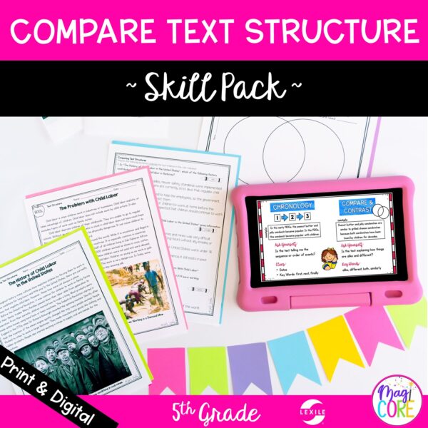 Compare Text Structure Skill Pack Bundle - RI.5.5 - Print & Digital