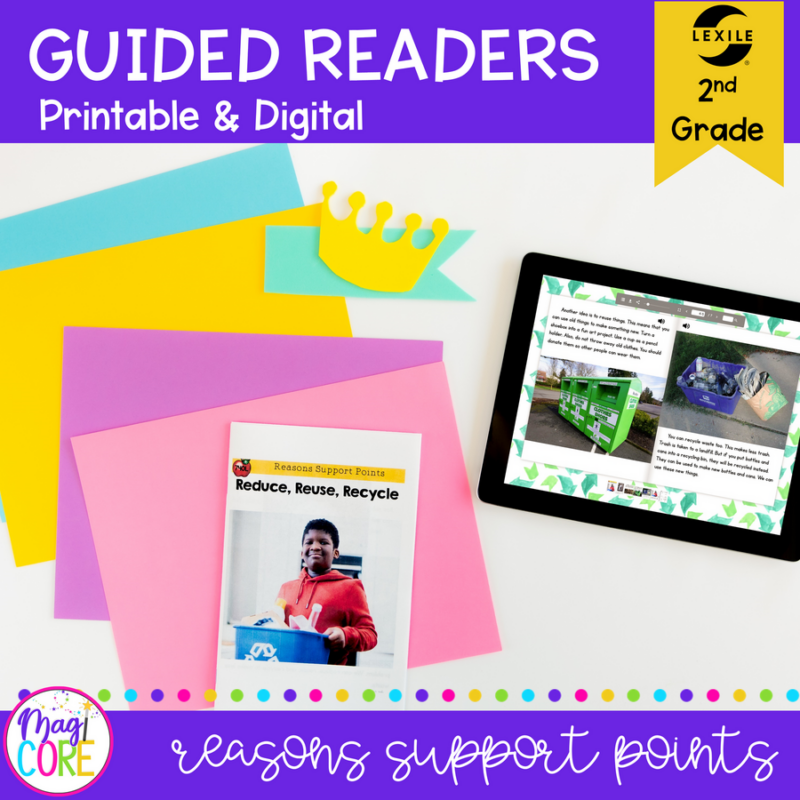 Guided Reading Packet: Reasons Support Points - 2nd Grade RI.2.8 - Printable & Digital