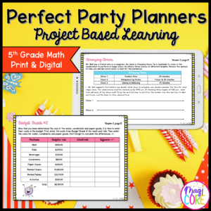 5th Grade Class Party Plan Math PBL - End of Year Party Project Based Learning
