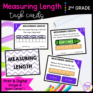 Measuring Length - 2nd Grade Math Task Cards - Print & Digital - 2.MD.A.2