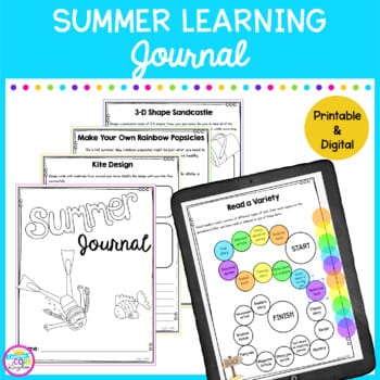 Summer Learning Journal for students to stay engaged in learning during the summer and to prevent the summer slide.