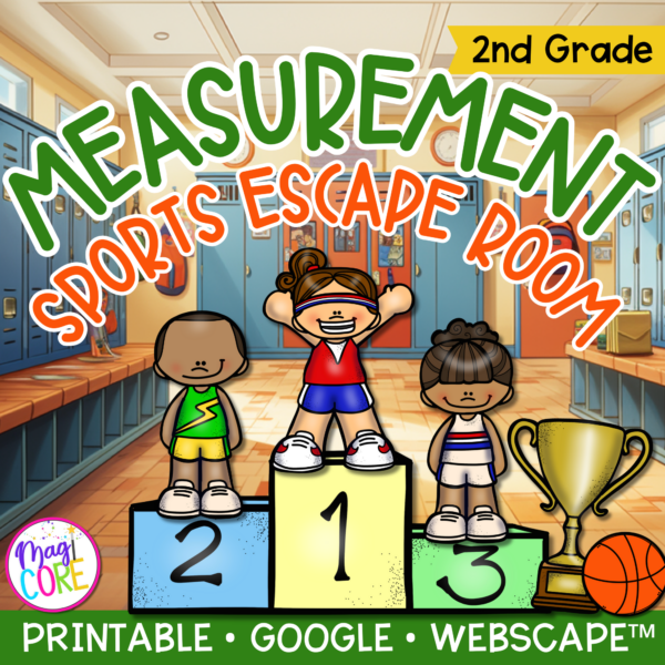 Measurement Sports Math Escape Room & Webscape™ - 2nd Grade