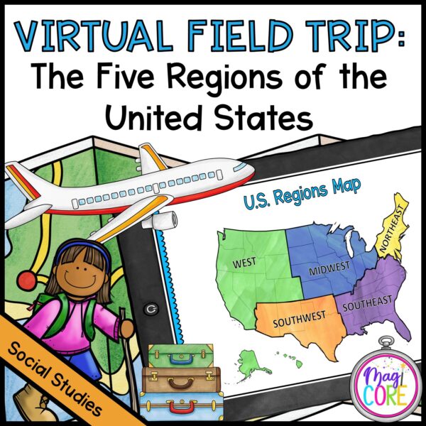 Virtual Field Trip - Five Regions of the United States - Google Slides & Seesaw