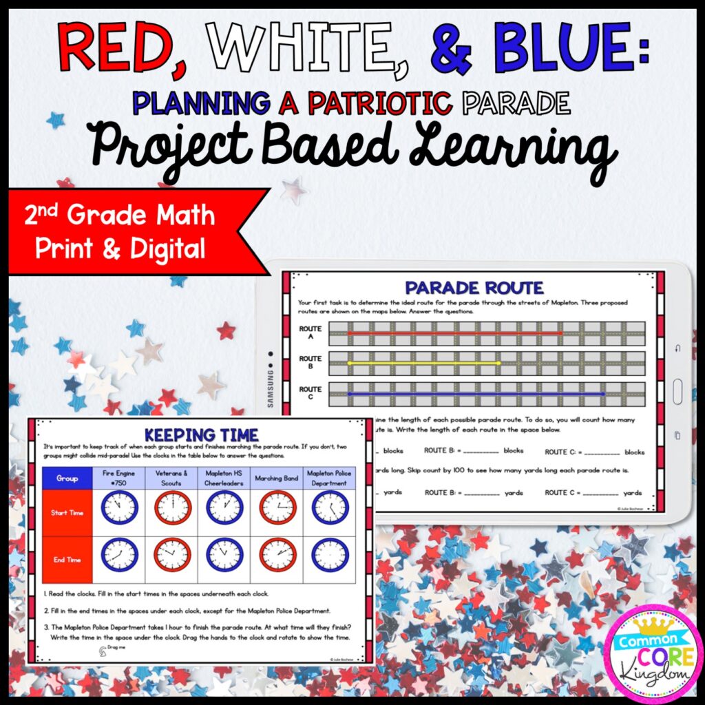 Patriotic Parade Project Learning - 2nd - Printable & Google Distance Learning