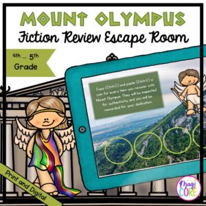 Greek Myths Reading Review Escape Room - 4th & 5th Grade - Digital & Printable