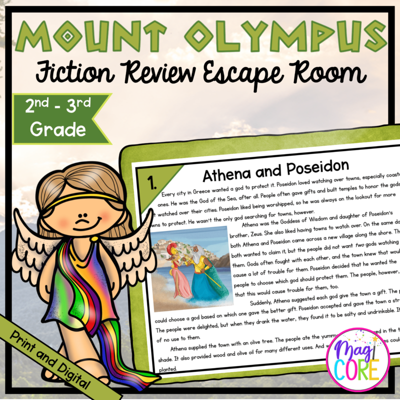 Print & Digital Escape Room & Webscape™ - 2nd & 3rd - Fiction Reading Review