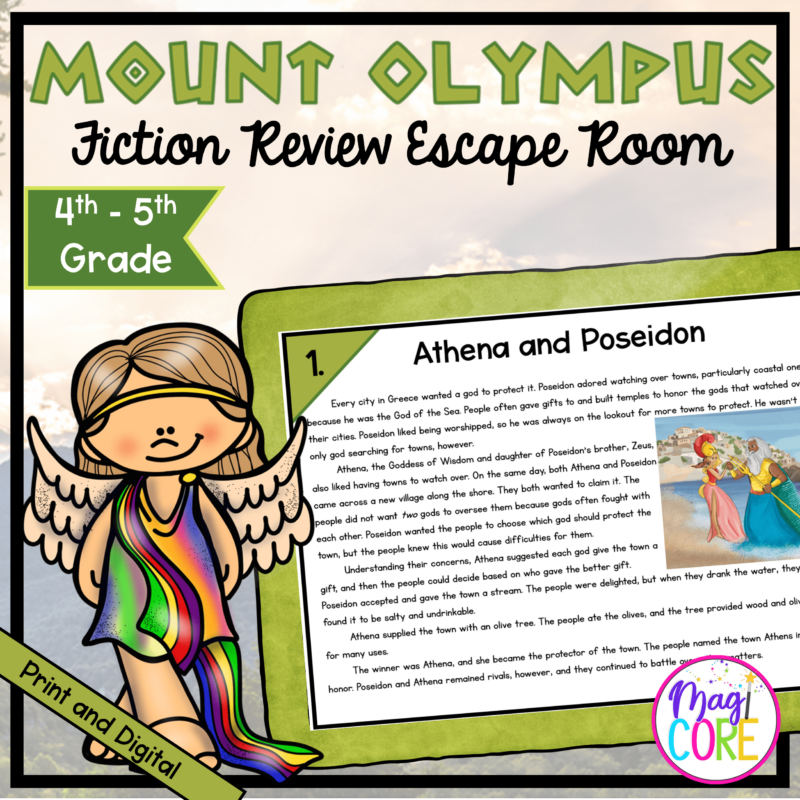 Print & Digital Escape Room & Webscape™ - 4th & 5th - Fiction Reading Review
