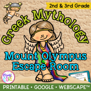 Fiction Reading Review Mythology Escape Room & Webscape™ - 2nd & 3rd Grade