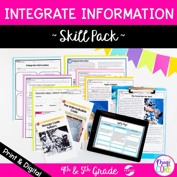 Integrate Information in Nonfiction Skill Pack - RI.4.9 & 5.9 - Print & Digital