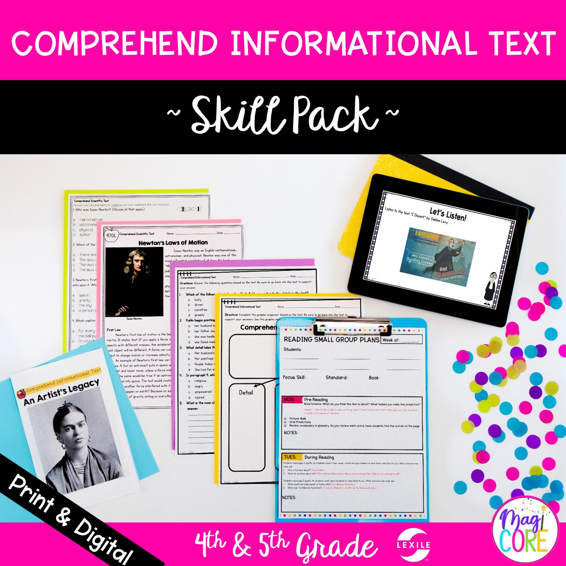 Comprehend Informational Texts Skill Pack - RI.4.10 & 5.10 - Print & Digital