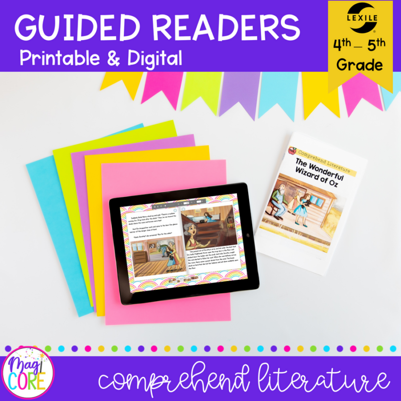 Guided Reading Packet: Comprehend Literature - 4th & 5th Grade RL.4.10 RL.5.10 - Printable & Digital