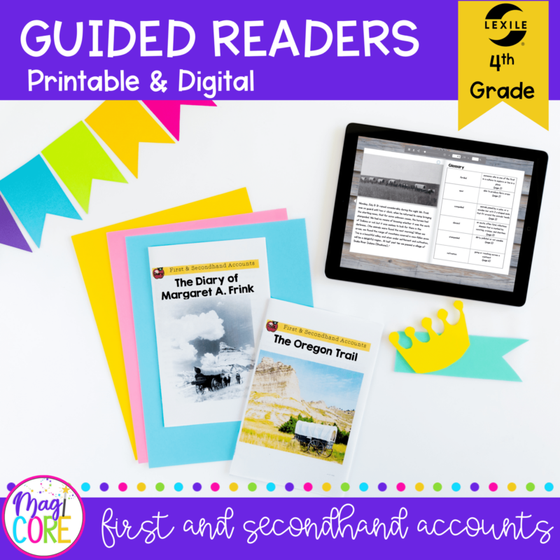 Guided Reading Packet: First & Secondhand Accounts - 4th Grade RI.4.6 - Printable & Digital