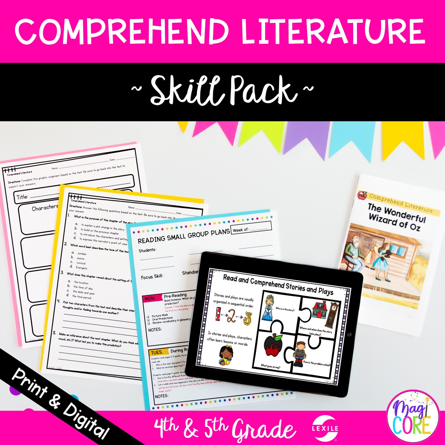 Comprehend Literature in Fiction Skill Pack - RL.4.10 & 5.10 - Print & Digital