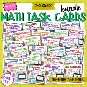 2nd Grade Math Task Card Bundle