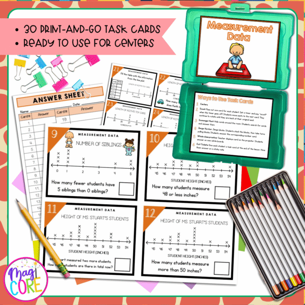 Measurement Data - 2nd Grade Math Task Cards - 2.MD.C.9 | MagiCore