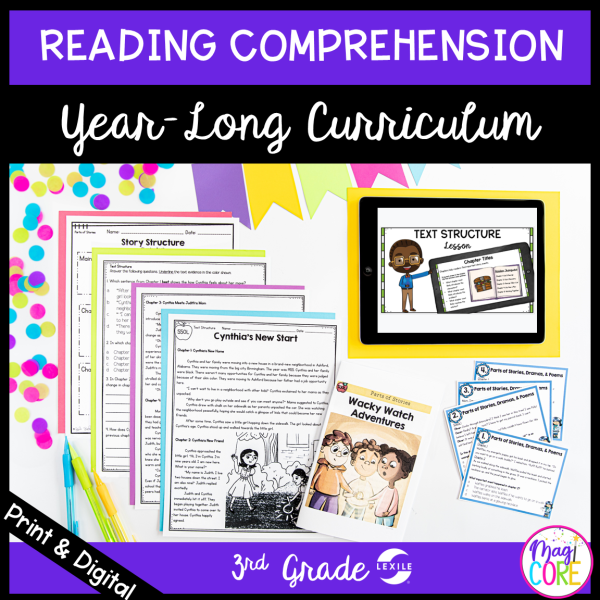 3rd Grade Reading Comprehension Curriculum - Full Year Bundle - Digital & Print