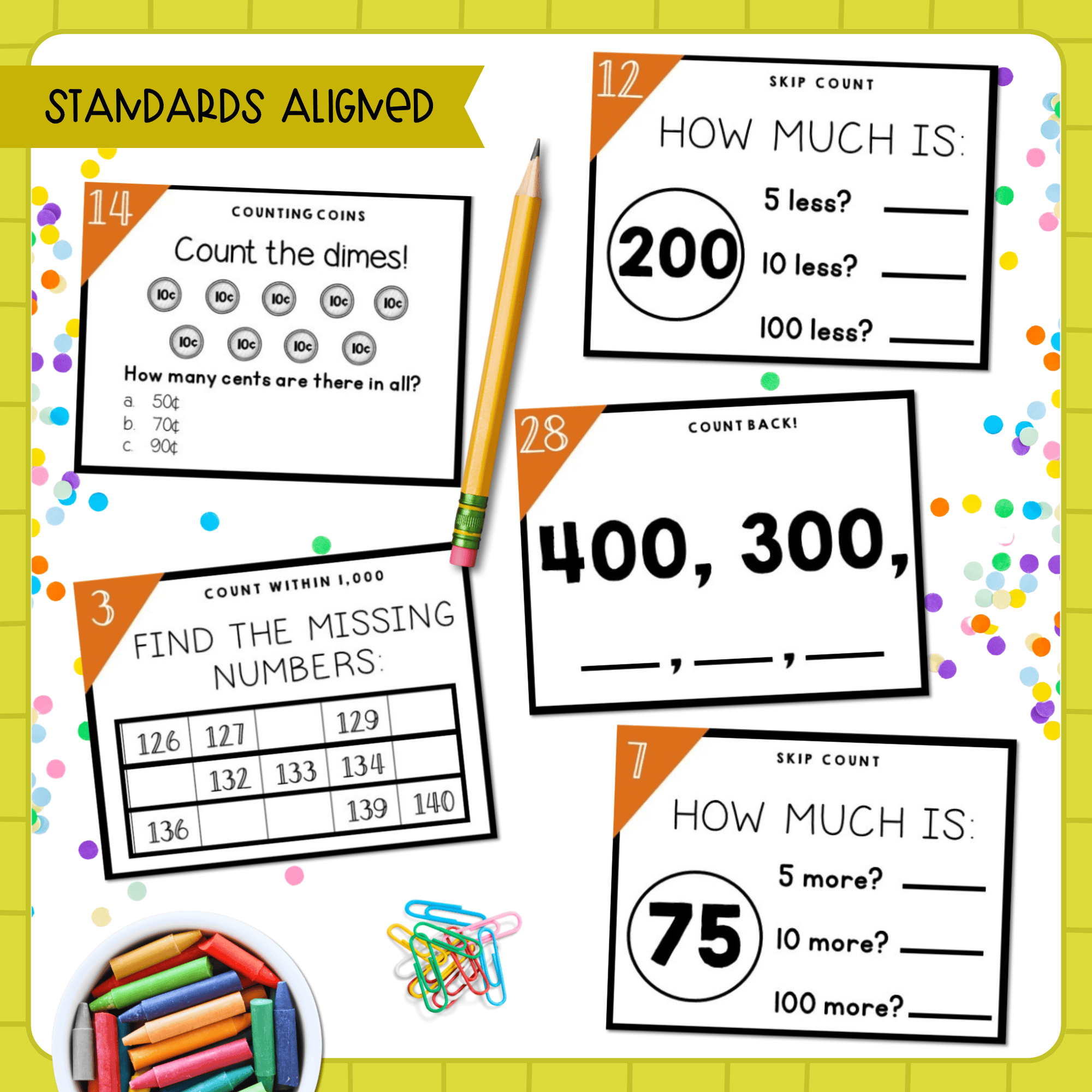 2nd Grade Math Task Card Bundle - Image 4
