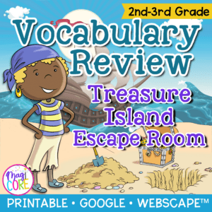 Vocabulary Building Treasure Island Escape Room & Webscape 2nd 3rd Grade Passage