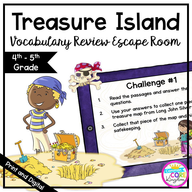 Vocabulary Review Escape Room - 4th & 5th Grade - Digital & Print