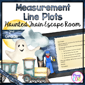 Measurement Line Plots Haunted Train Math Escape Room & Webscape™ - 2nd Grade