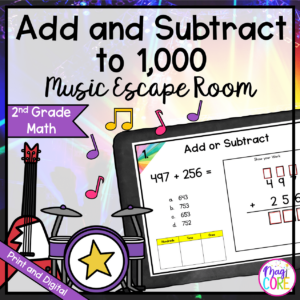 3 Digit Addition and Subtraction 2nd Grade Escape Room - Digital & Printable