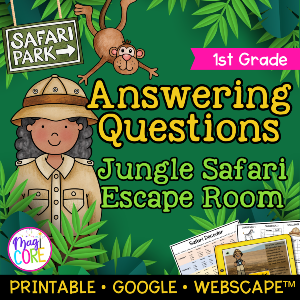 Ask & Answer Questions Safari Webscape™ Escape Room - 1st Grade
